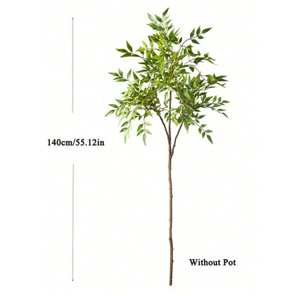 Green Tall Plants Fake, Artificial Plants Nandina Tree, Faux Branches Leaves Plants for Home Garden Office Decor