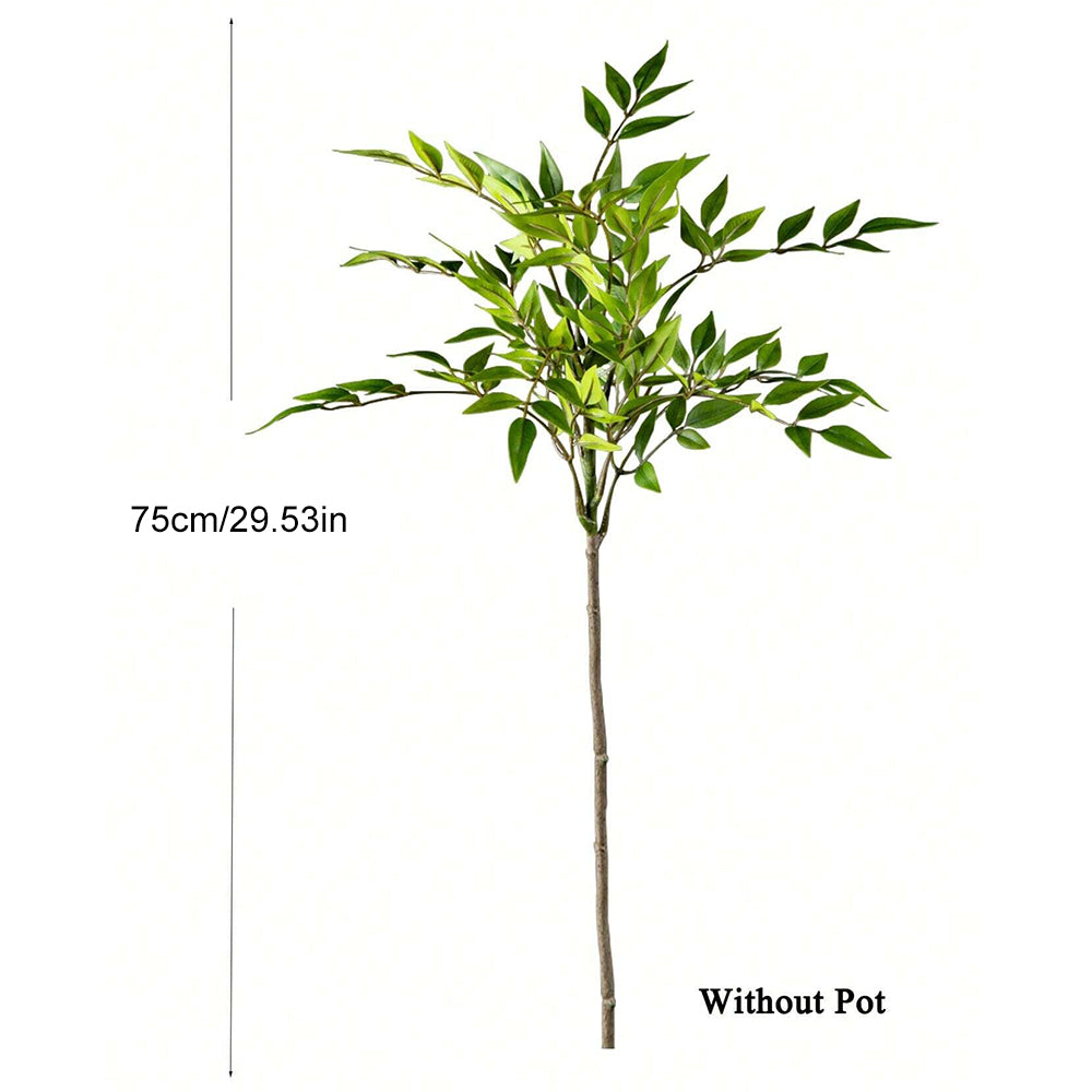 Green Tall Plants Fake, Artificial Plants Nandina Tree, Faux Branches Leaves Plants for Home Garden Office Decor