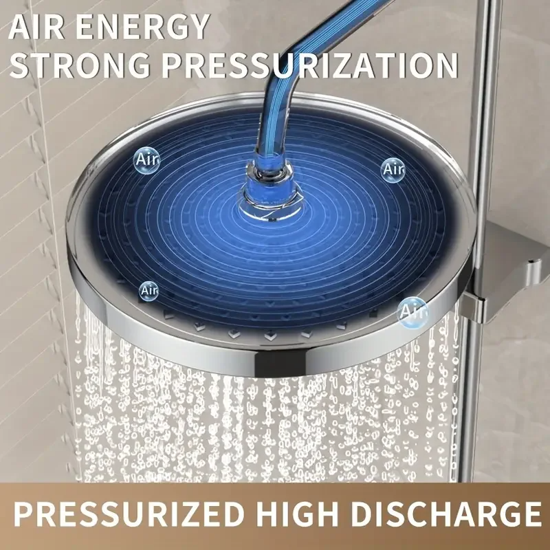 Top Spray Large Water Volume Booster Shower Head Pressurised Home Bathroom Shower Head Set Single H 2