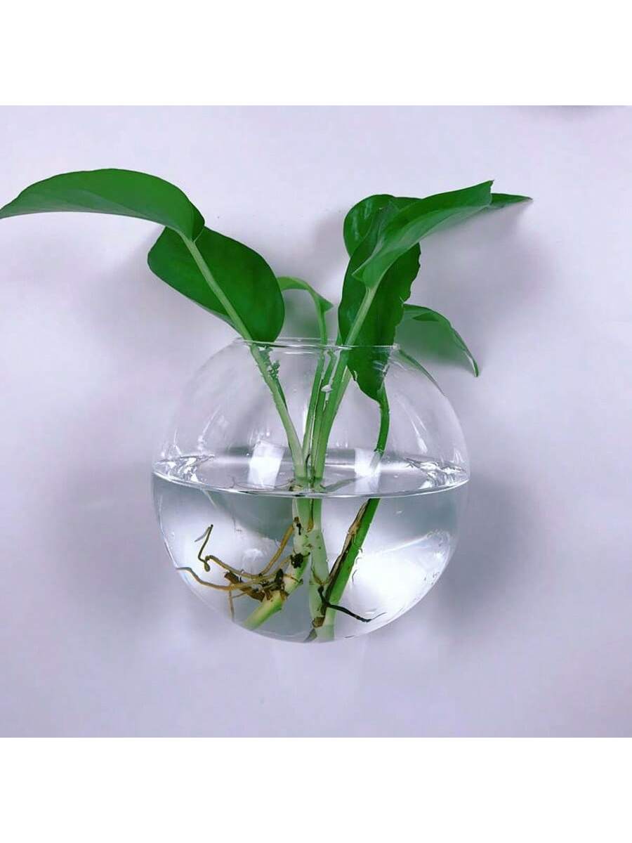 Handmade Round Crystal Vase Wall Hanging Glass Terrarium Self Watering Hydroponic Planter Home Offi 2