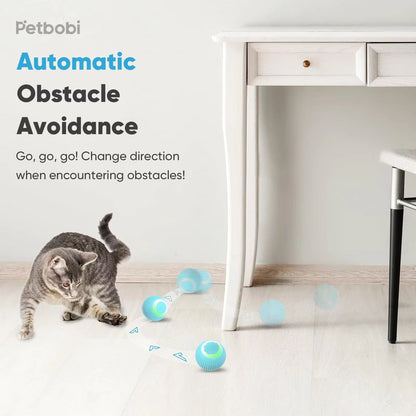 USB Rechargeable Smart Rolling Cat Ball  Automatic Interactive Toy For Indoor Cats 3