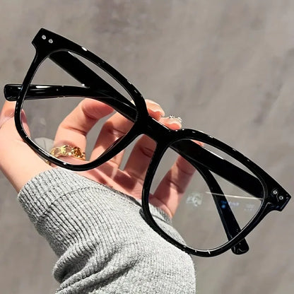 Blue Light Blocking Glasses, Unisex Square Frame, Face Flattering Optical Eyewear, Stylish Campus Look