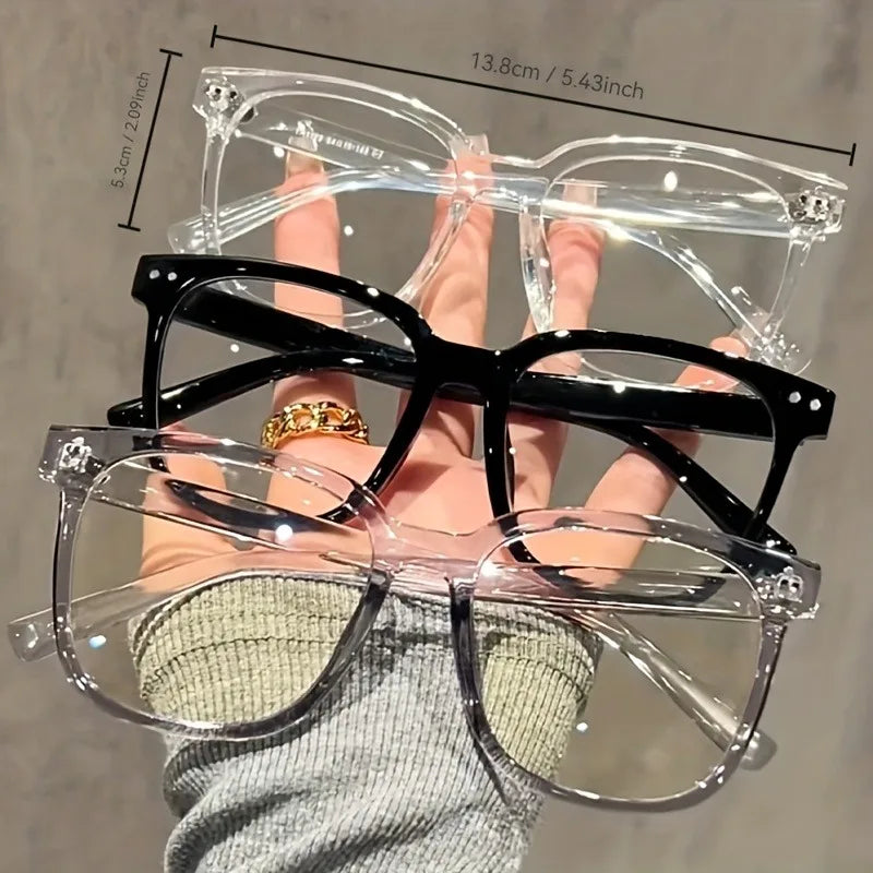 Blue Light Blocking Glasses, Unisex Square Frame, Face Flattering Optical Eyewear, Stylish Campus Look