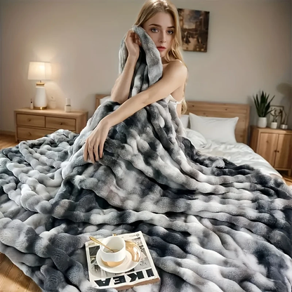 Soft Cozy Faux Rabbit Fleece Blanket Warm Throw For Bedroom Living Room Guest Room Student Dorm 13