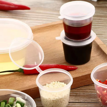 Clear Disposable Sauce Cups With Lids  25 Ml Portion  Souffle Dipping Cups 20Pack 2