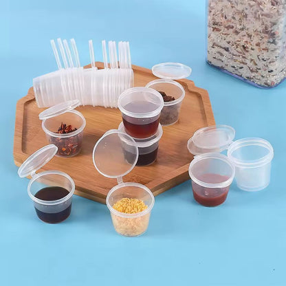 Clear Disposable Sauce Cups With Lids  25 Ml Portion  Souffle Dipping Cups 20Pack 4