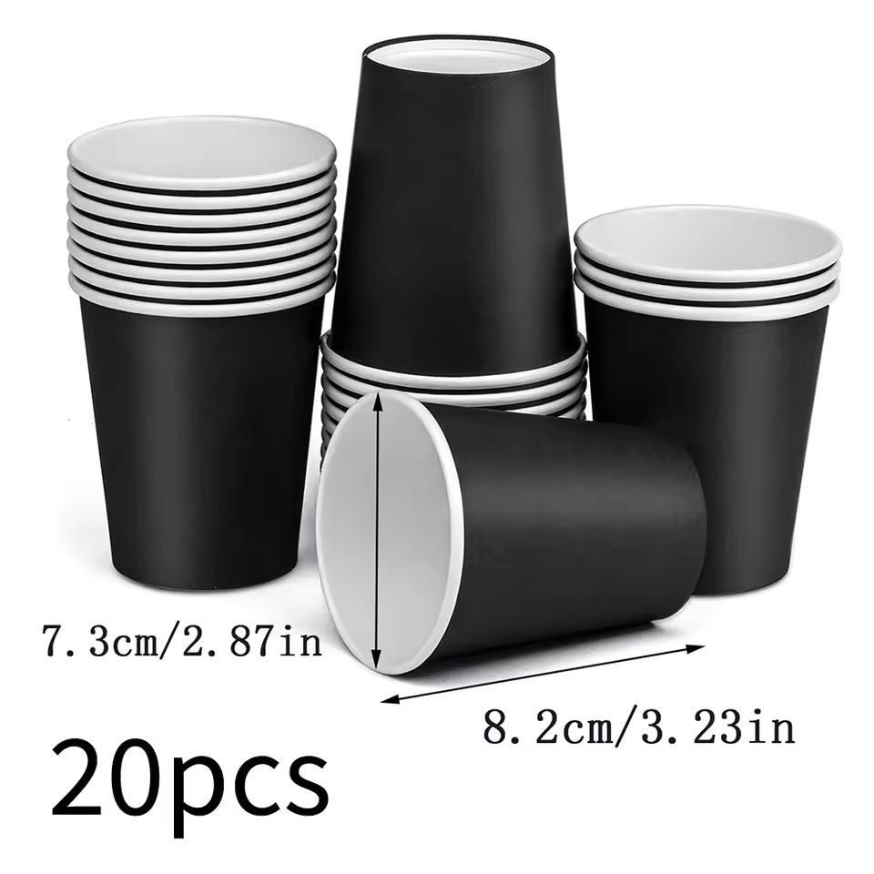 Premium 20Pack 9 Oz Disposable Paper Coffee Cups  Party Picnic  Travel Pack 6