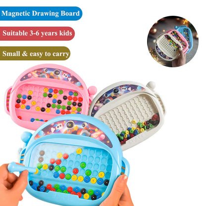Magnetic Doodle Board with Pen and Beads – Educational Drawing Toy for Kids Ages 3-8