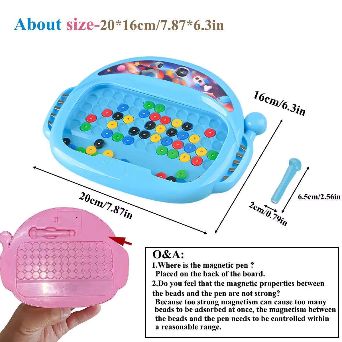 Magnetic Doodle Board With Pen And Beads  Educational Drawing Toy For Kids Ages 38 2