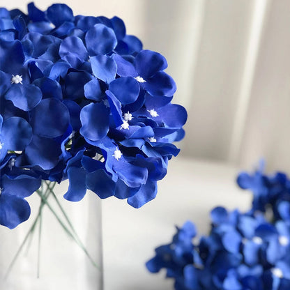 Blue Faux Hydrangea Bouque Artificial Hydrangea With Stem Flower For Wedding Party Home Decoration  2