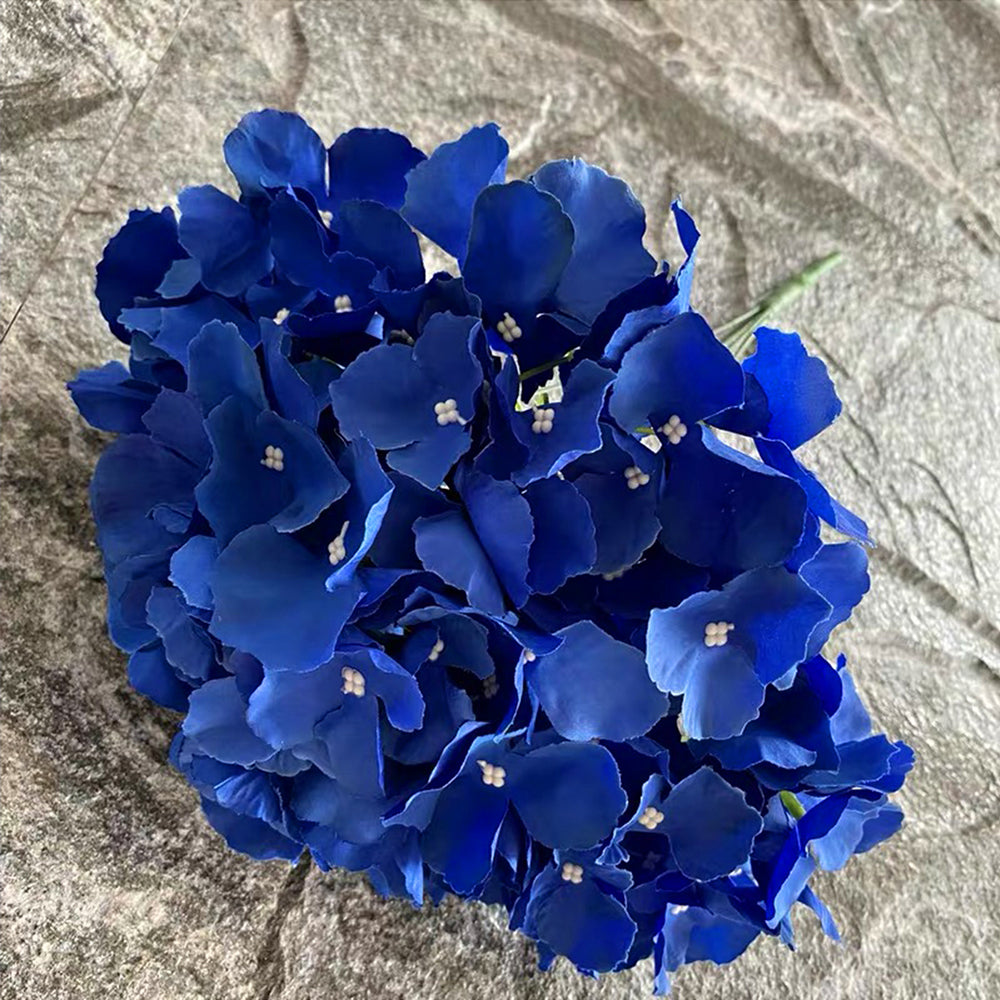 Blue Faux Hydrangea Bouque Artificial Hydrangea With Stem Flower For Wedding Party Home Decoration  3
