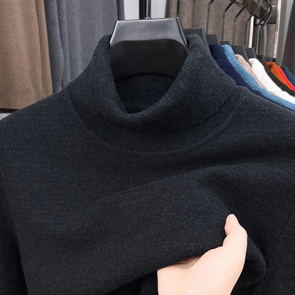 Autumn Mens High Quality Knitted Turtleneck Sweater Slim Fit Long Sleeve Anti Pilling Pullover Tren 2
