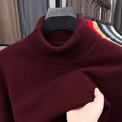 Autumn Mens High Quality Knitted Turtleneck Sweater Slim Fit Long Sleeve Anti Pilling Pullover Tren 5