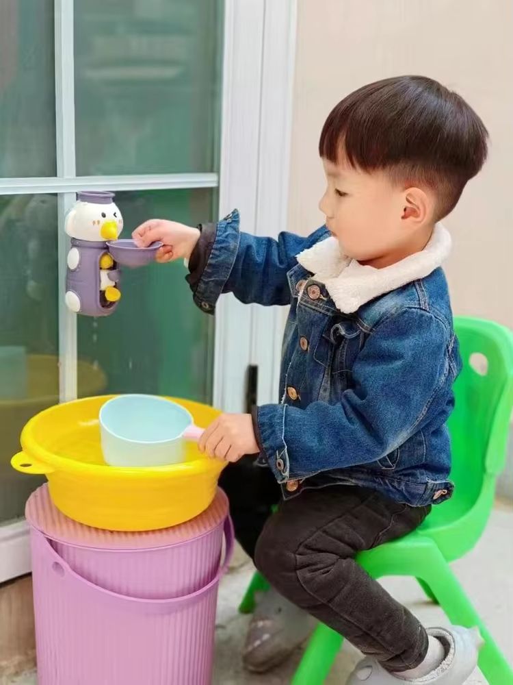 SuctionCup Bath Toy Set With DuckFrogPig Spinner For Toddlers  Kids 1
