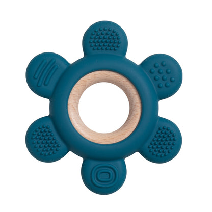 Silicone Teether With Wooden Ring Baby Fruit Teething Toys BPA Free Infant Chewing Toy For Boys Gir 4
