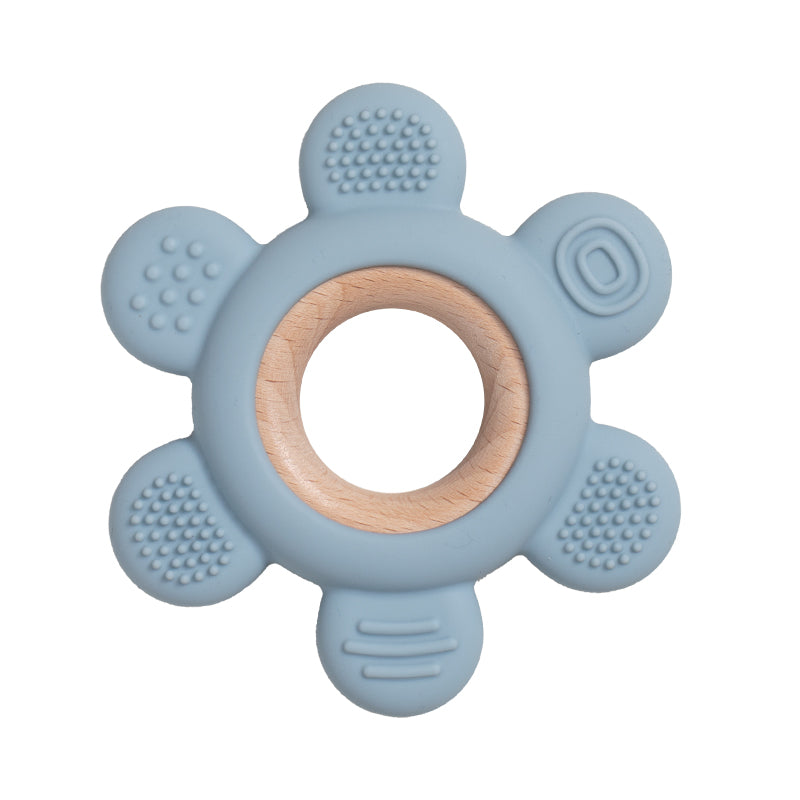 Silicone Teether With Wooden Ring Baby Fruit Teething Toys BPA Free Infant Chewing Toy For Boys Gir 5