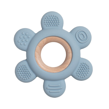 Silicone Teether With Wooden Ring Baby Fruit Teething Toys BPA Free Infant Chewing Toy For Boys Gir 5