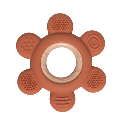 Silicone Teether With Wooden Ring Baby Fruit Teething Toys BPA Free Infant Chewing Toy For Boys Gir 6
