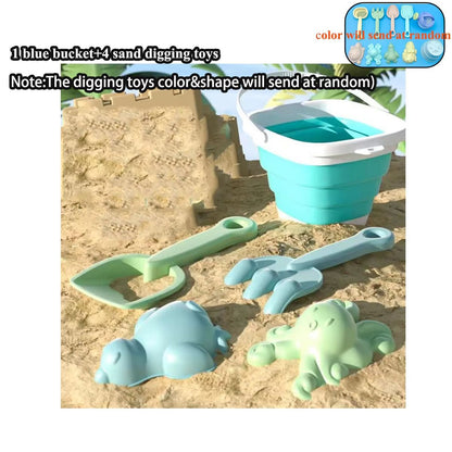 Folding Beach Sand  Water Play Set With Bucket  Outdoor Summer Toy For Kids 11
