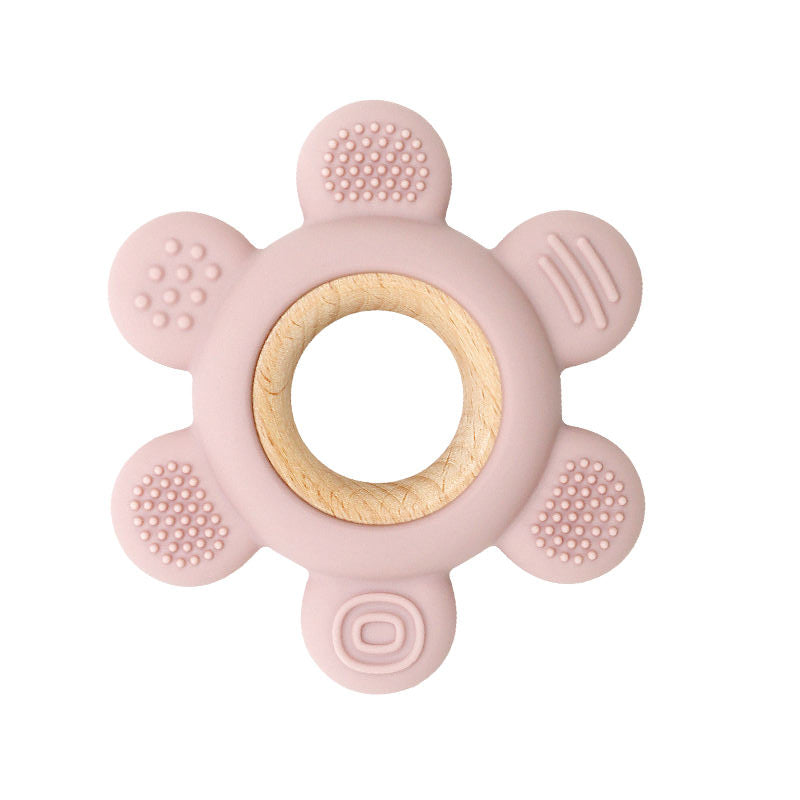 Silicone Teether With Wooden Ring Baby Fruit Teething Toys BPA Free Infant Chewing Toy For Boys Gir 9