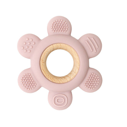 Silicone Teether With Wooden Ring Baby Fruit Teething Toys BPA Free Infant Chewing Toy For Boys Gir 9