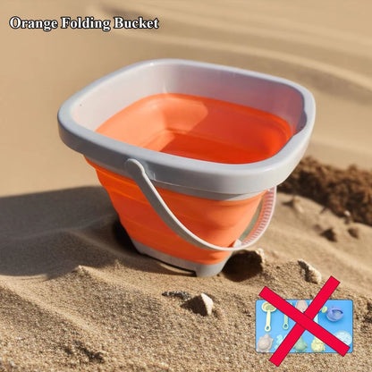 Folding Beach Sand  Water Play Set With Bucket  Outdoor Summer Toy For Kids 6