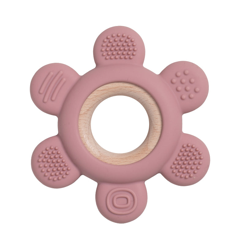 Silicone Teether With Wooden Ring Baby Fruit Teething Toys BPA Free Infant Chewing Toy For Boys Gir 12