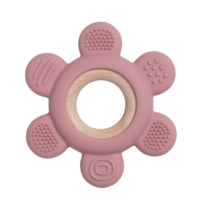 Silicone Teether With Wooden Ring Baby Fruit Teething Toys BPA Free Infant Chewing Toy For Boys Gir 12