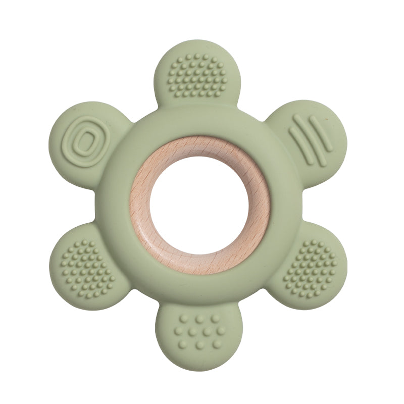Silicone Teether With Wooden Ring Baby Fruit Teething Toys BPA Free Infant Chewing Toy For Boys Gir 16