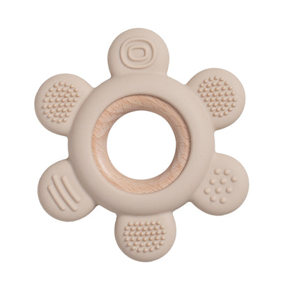 Silicone Teether With Wooden Ring Baby Fruit Teething Toys BPA Free Infant Chewing Toy For Boys Gir 19