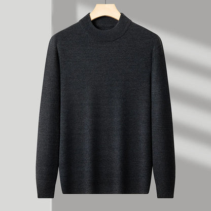 Half Turtleneck Knitwear Sweater Mock Neck Sweatshirts Solid Color Pullovers Brand Casual Mens Clot 2