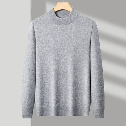 Half Turtleneck Knitwear Sweater Mock Neck Sweatshirts Solid Color Pullovers Brand Casual Mens Clot 3