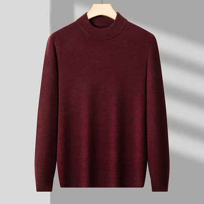 Half Turtleneck Knitwear Sweater Mock Neck Sweatshirts Solid Color Pullovers Brand Casual Mens Clot 4