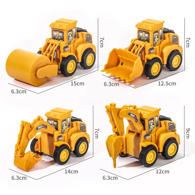 PressAndGo Construction Vehicle Toy  Excavator And Bulldozer Sliding Car For Kids 1