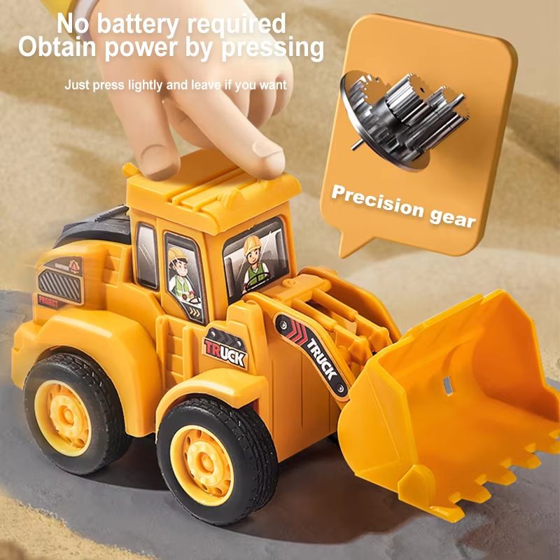PressAndGo Construction Vehicle Toy  Excavator And Bulldozer Sliding Car For Kids 3