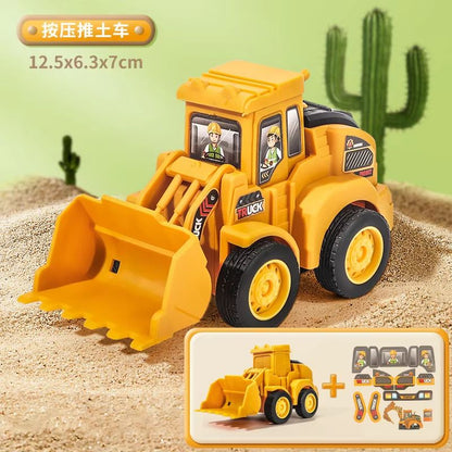 PressAndGo Construction Vehicle Toy  Excavator And Bulldozer Sliding Car For Kids 5