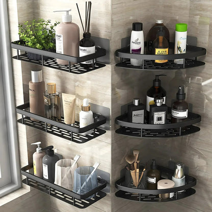 Wall Mounted Towel Rack, Shower Shampoo Rack, No Drill Tripod, Corner Rectangular Bathroom Rack