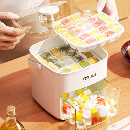 Food-grade Plastic Ice Cube Machine Compartment Easy Salad Large Capacity Storage Food-grade Plastic Freezer Storage
