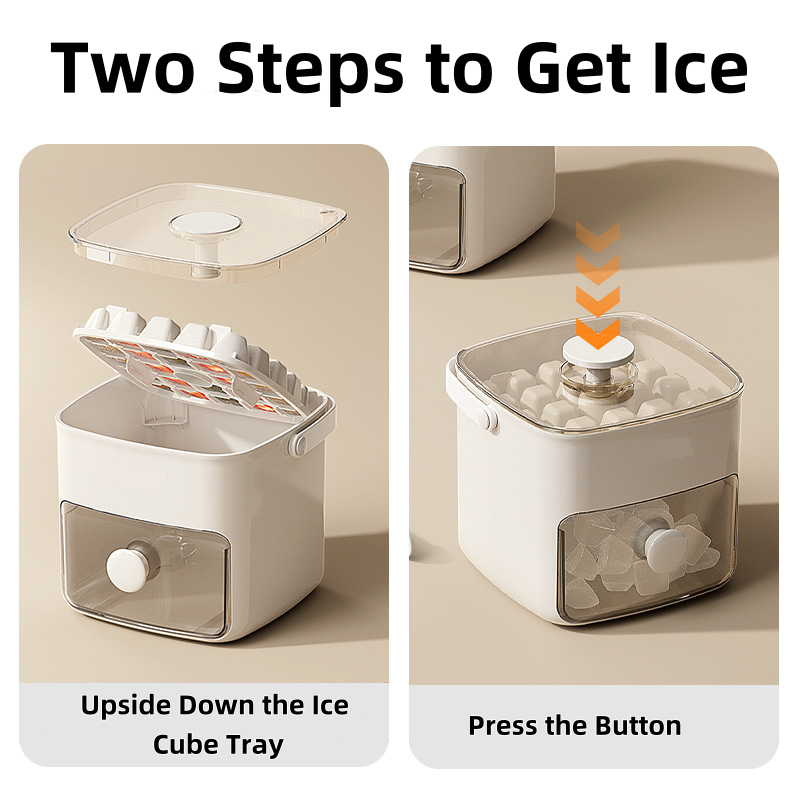 Food-grade Plastic Ice Cube Machine Compartment Easy Salad Large Capacity Storage Food-grade Plastic Freezer Storage