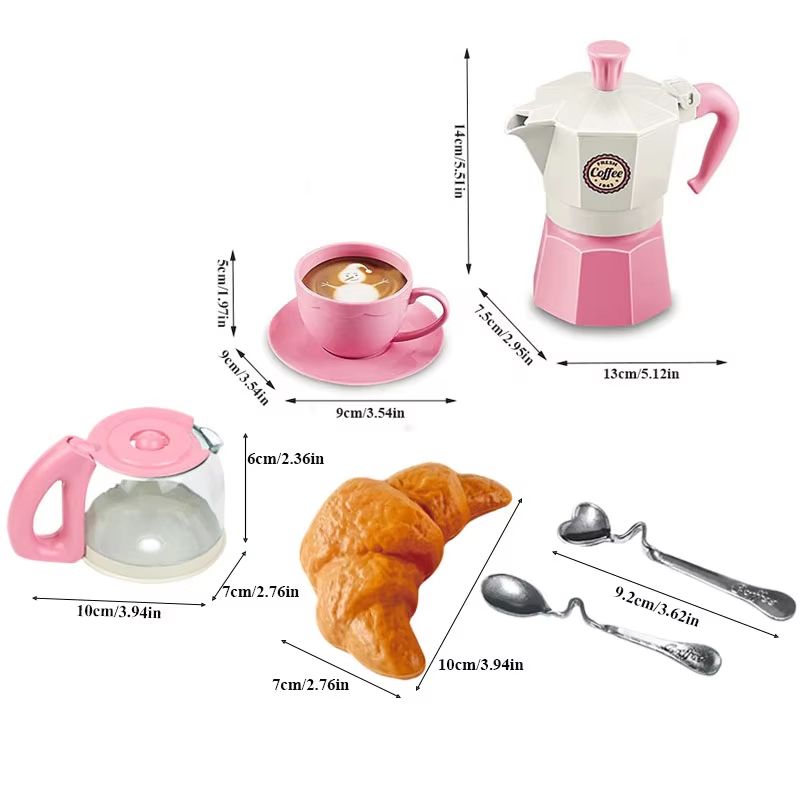 Pretend Coffee Play Set For Kids  4 Or 11 Piece Play Kitchen Coffee Set 2
