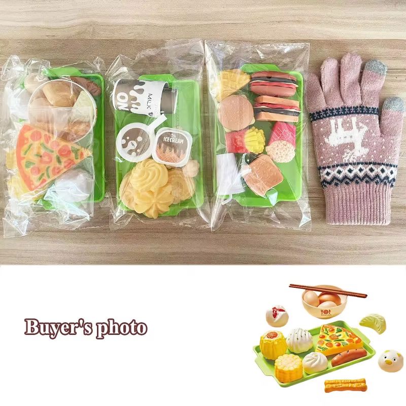 Mini Hamburger  Cookie Play Food Set For Kids Kitchen Play 4