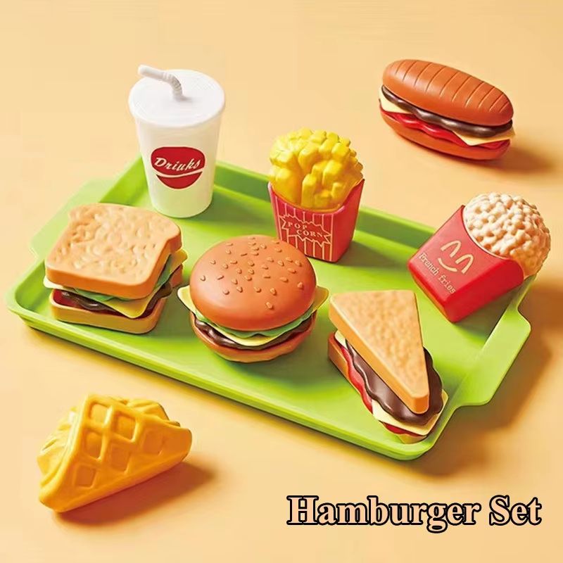 Mini Hamburger  Cookie Play Food Set For Kids Kitchen Play 6