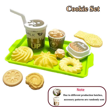 Mini Hamburger  Cookie Play Food Set For Kids Kitchen Play 7
