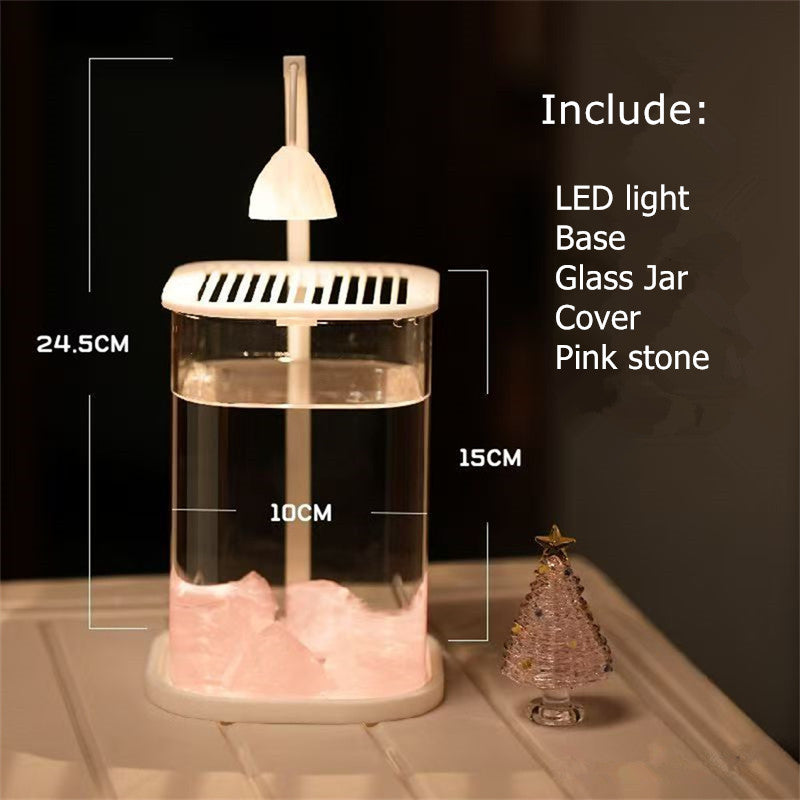 Betta Fish Mini Desktop Glass Aquarium Tank With LED Light For Kids Betta Fish 7