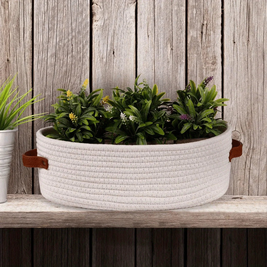 Oval Woven Bathroom Storage Basket Multifunctional Desktop Organizer Toilet Paper Holder Toy Storag 6