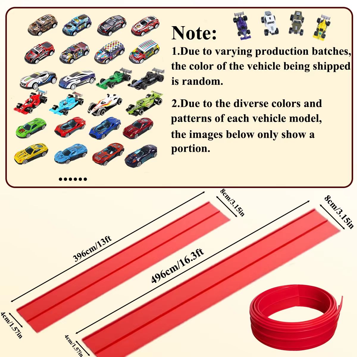 13 Ft  163 Ft Flexible Track Car Set With Mini Racing Cars 3