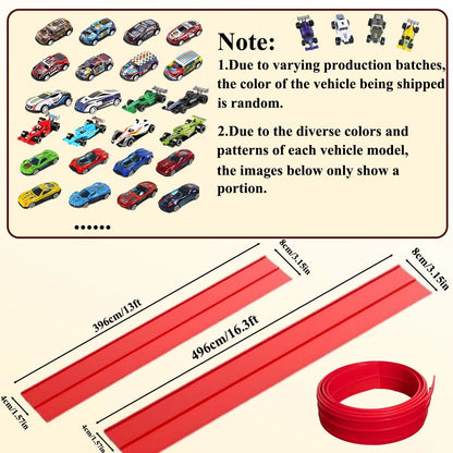 13 Ft  163 Ft Flexible Track Car Set With Mini Racing Cars 3