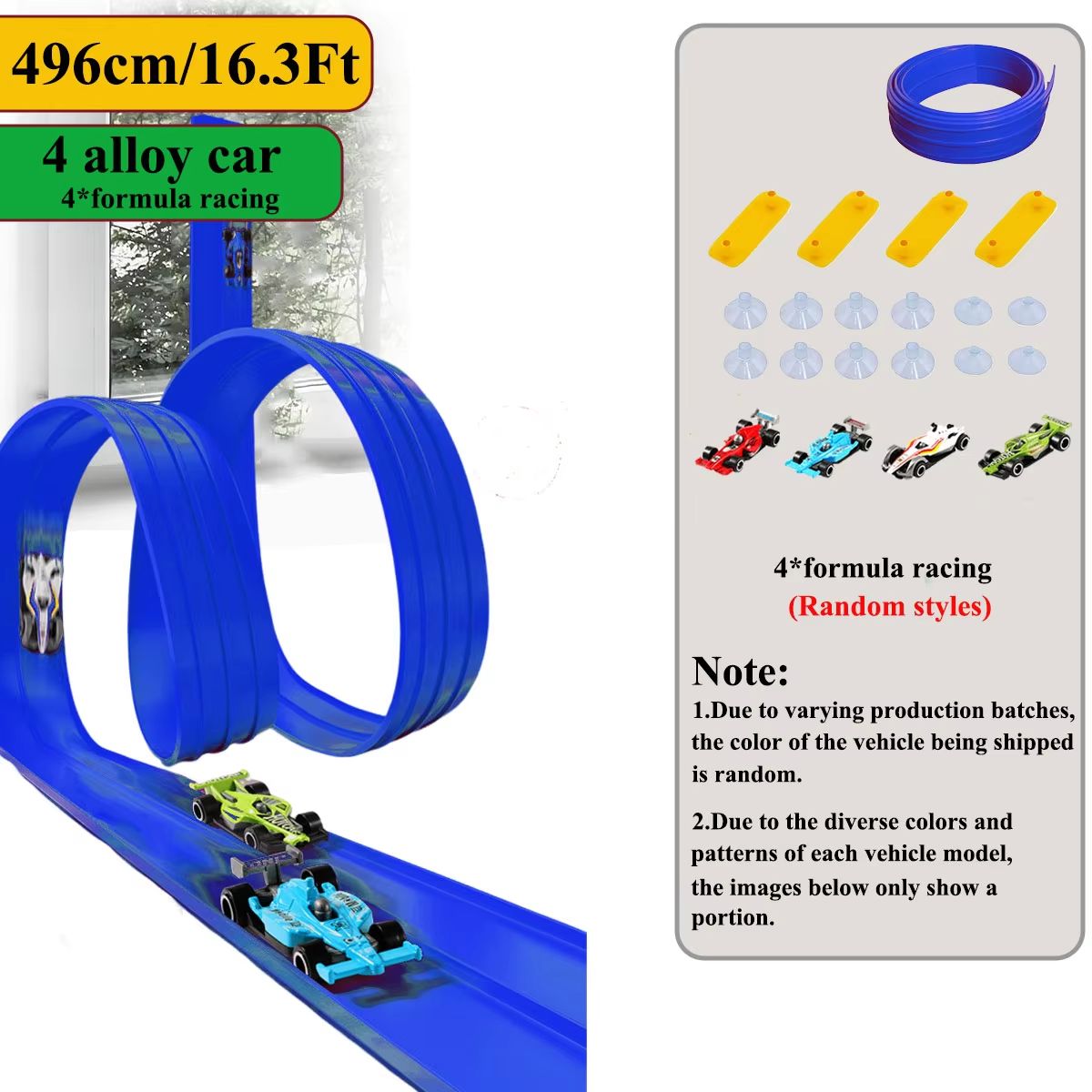 13 Ft  163 Ft Flexible Track Car Set With Mini Racing Cars 11