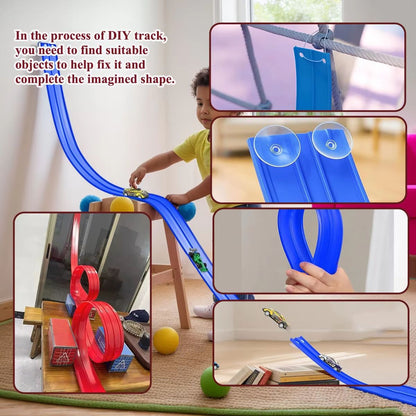 13 Ft  163 Ft Flexible Track Car Set With Mini Racing Cars 5