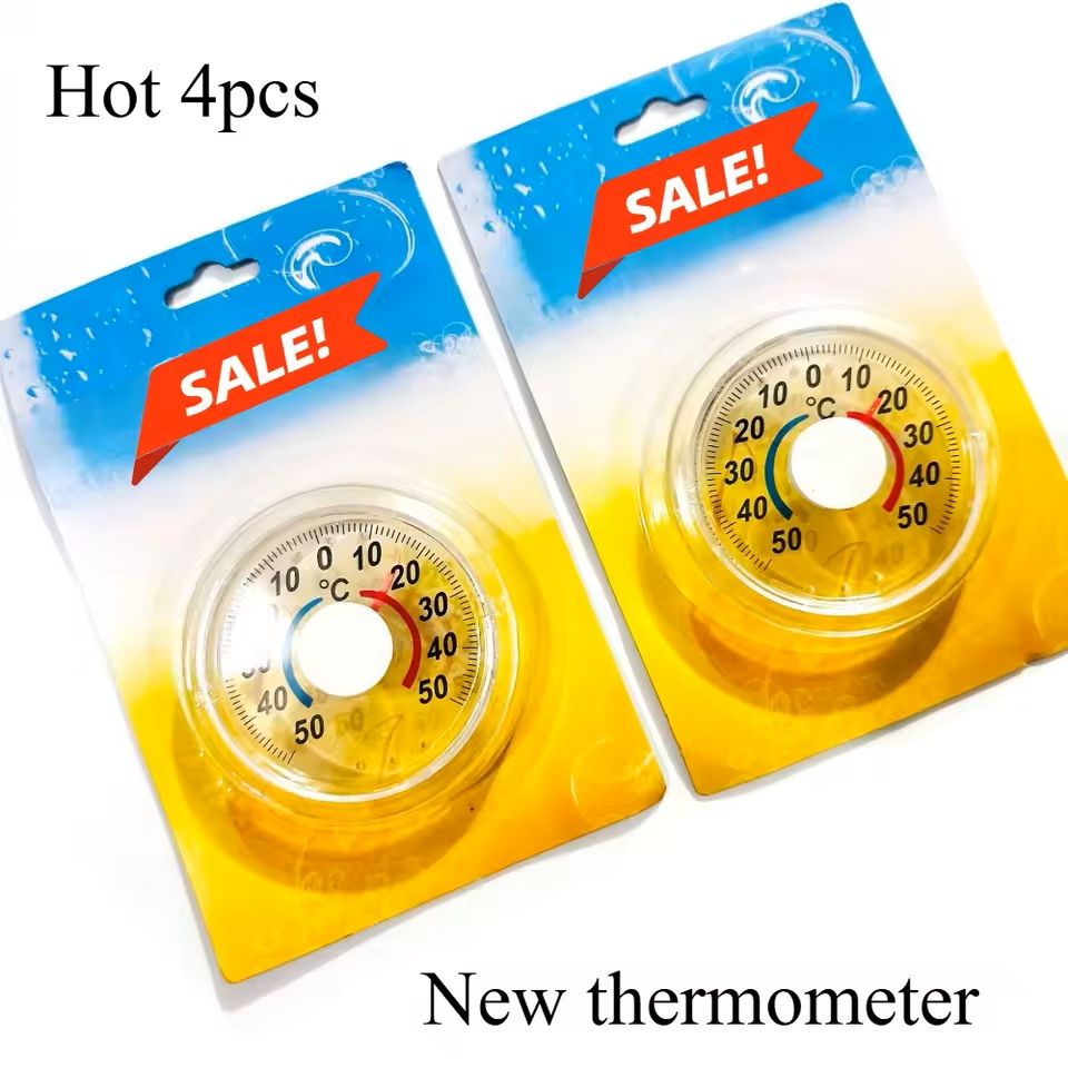 Plastic Round Door & Window Thermometer – Indoor/Outdoor Temperature Gauge